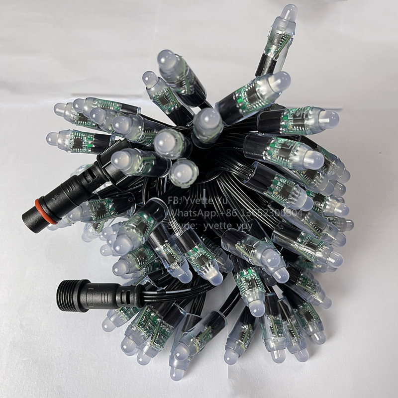 Resistor Pixel Led WS2811 50cts Xconnect DC12V Bullet 12mm Light String Black wire 18awg