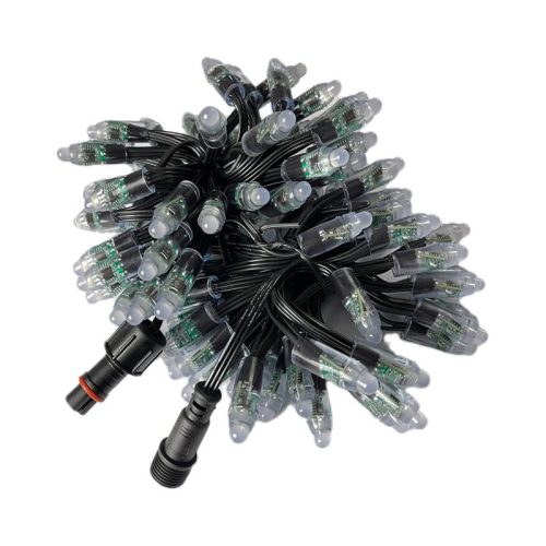 Resistor Pixel Led WS2811 100cts Xconnect DC12V Bullet 12mm Light String Black wire 18awg