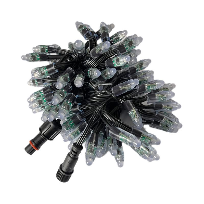 Resistor Pixel Led WS2811 100cts Xconnect DC12V Bullet 12mm Light String Black wire 18awg