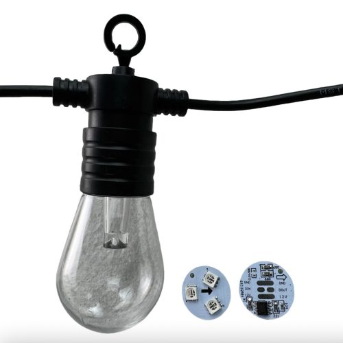 50mm 3D Addressable Pixel Led Bulb RGB/RGBW/RGBCCT DC12V/24V Clear Globe 30 Pixels/string 3 Core Xconnect
