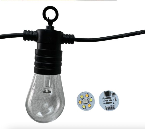 3 50mm 3D Addressable Pixel Led Bulb RGB/RGBW/RGBCCT DC12V/24V Clear Globe 30 Pixels/string 3 Core Xconnect
