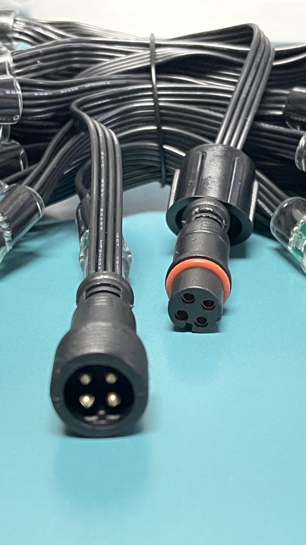 WechatIMG186 Resistor GS8208 DC12V(Duo Pixel) Bullet 12mm Led Light String 18awg Black 4wires 4core Xconnect waterproof pigtail