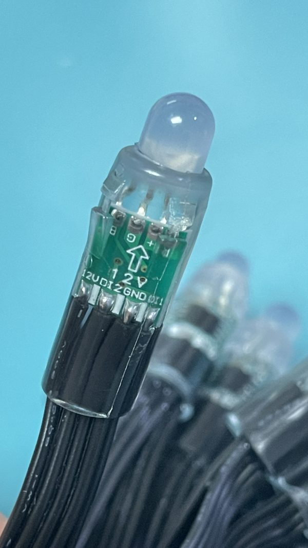 WechatIMG188 Resistor GS8208 DC12V(Duo Pixel) Bullet 12mm Led Light String 18awg Black 4wires 4core Xconnect waterproof pigtail