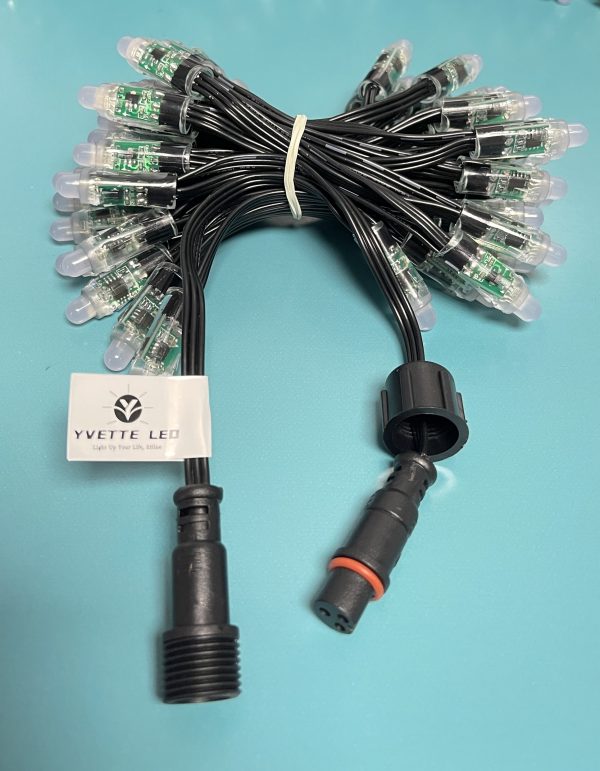 WechatIMG557 Regulated WS2811 DC12V Pixel Led 12mm Bullet Light String 18awg Black wire 3core Xconnect waterproof pigtail IP68