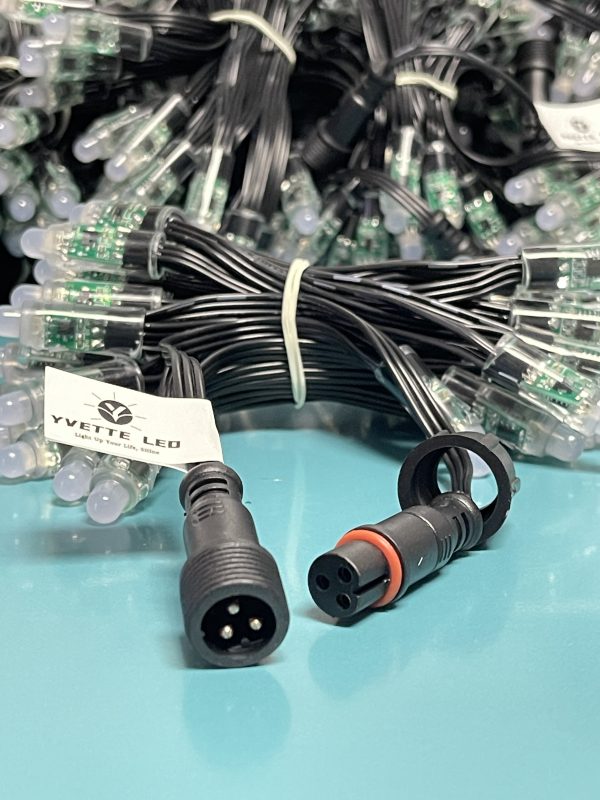 WechatIMG558 Regulated WS2811 DC12V Pixel Led 12mm Bullet Light String 18awg Black wire 3core Xconnect waterproof pigtail IP68