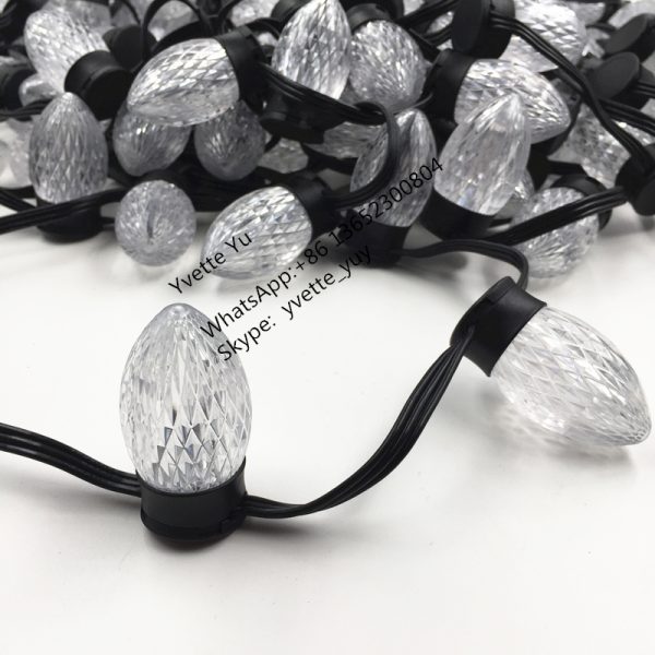 微信图片_20180928162033_副本 C9 flat base Pixel Led S24 bulb WS2811 DC12V 18awg Black wire Xconnect IP68 Christmas Lights