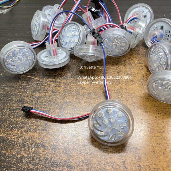 2 45MM 12leds 20mm punch hole UCS1903 Pixel Led bulb DC24V Addressable Amusement Park Lights