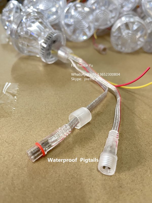 60MM 9leds 20mm punch hole UCS2903 Pixel Led bulb DC12V/24V Addressable Amusement Park Lights