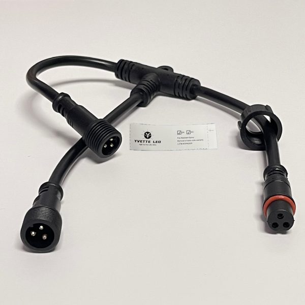 WechatIMG859 T-connector Xconnect (3-2-3)/(3-3-3)/(3-4-3)/(4-2-4) Power Injection Black Round 18AWG Cable