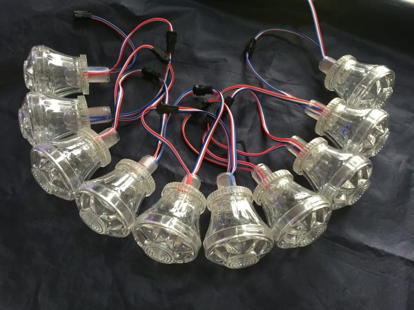 60MM 9leds 20mm punch hole UCS2903 Pixel Led bulb DC12V/24V Addressable Amusement Park Lights